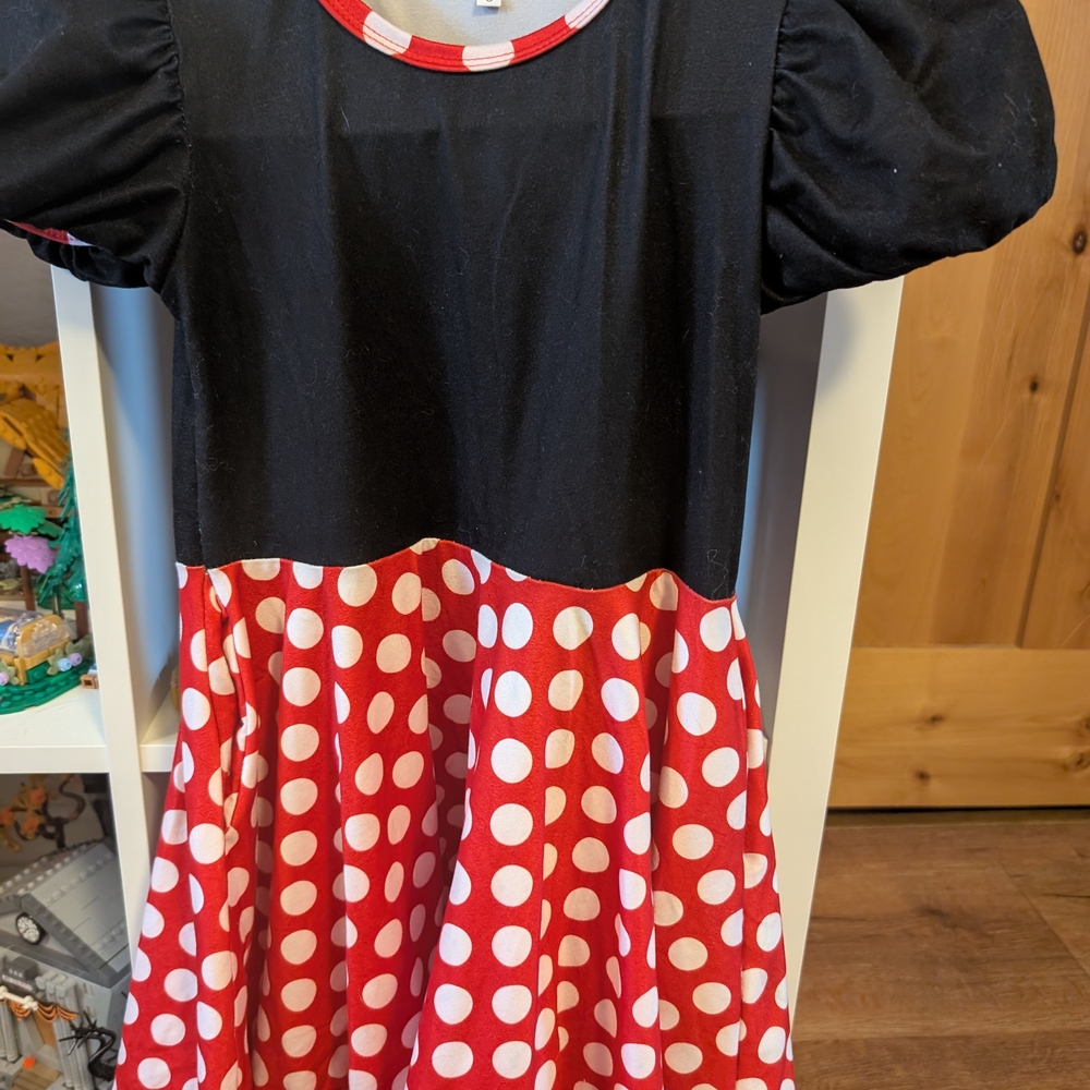 Polka Dot Kids Dress - Black and Red